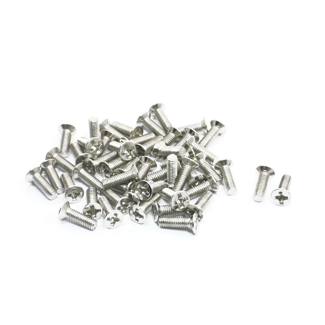uxcell Uxcell Replacement Magnet Flat Phillips Head Silver Tone Metallic Cross Recessed Screw 3mm x 10mm 50Pcs