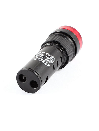 uxcell Uxcell AD16-16SM 16mm Panel Mounting Continuous Flashing Red LED Fault Accident Signal Pilot Lamp Buzzer Alarm AC/DC 24V