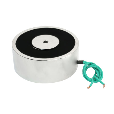 uxcell Uxcell 120Kg/265Lb 24cm Two Wires 8mm Thread Dia Holding Electromagnet Solenoid 100x40mm DC12V 1.14A