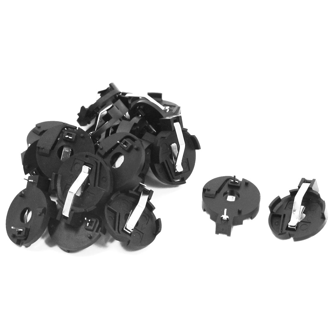 uxcell Uxcell 20 Pcs Black Plastic Shell CR2016/2025/2032 Coin Cell Button Battery Holder Socket