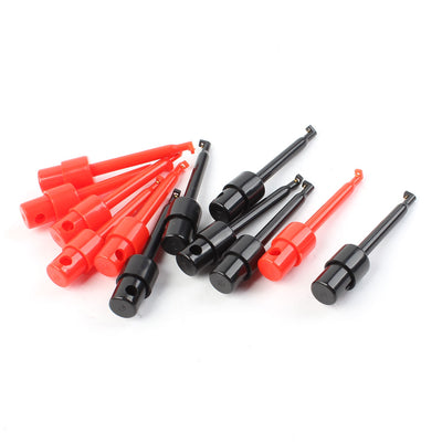 Harfington Uxcell Black Red Plastic Coated Multimeter Test Lead Single Hook Clips 12pcs