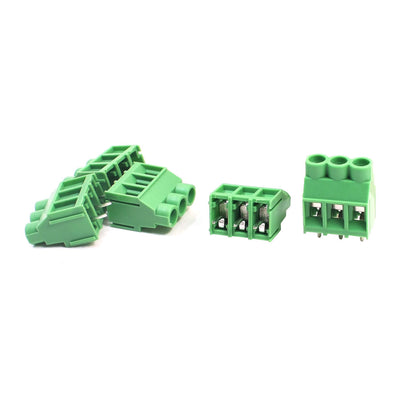 uxcell Uxcell 5 Pcs KF635 300V 6.35mm Spacing 4-Pole Through Hole Mounting PCB Screw Terminal Barrier Block Connector