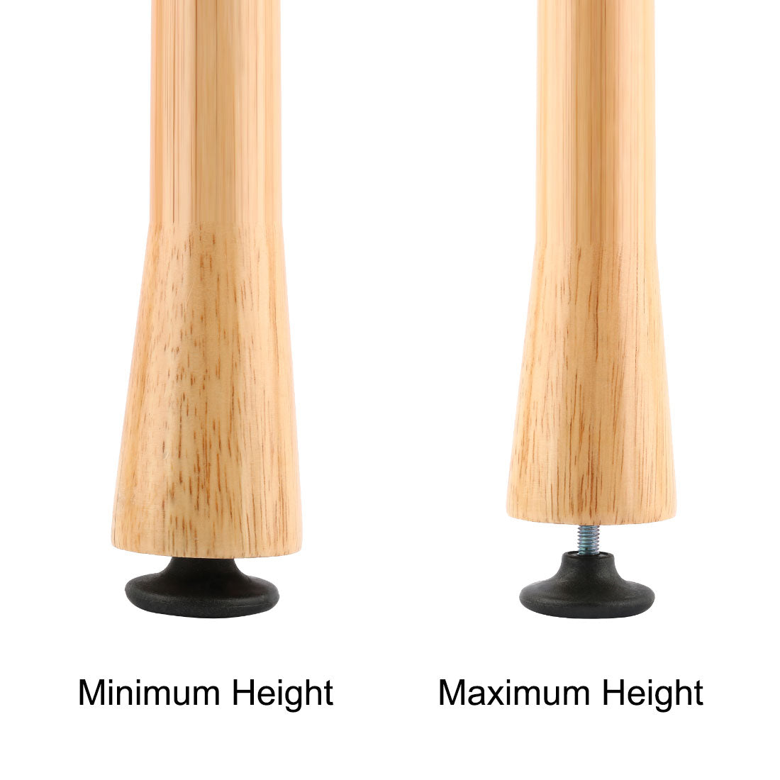 uxcell Uxcell 10 Pcs Metal 8mm Dia Threaded Rod Rounded Plastic Base Leveling Foot