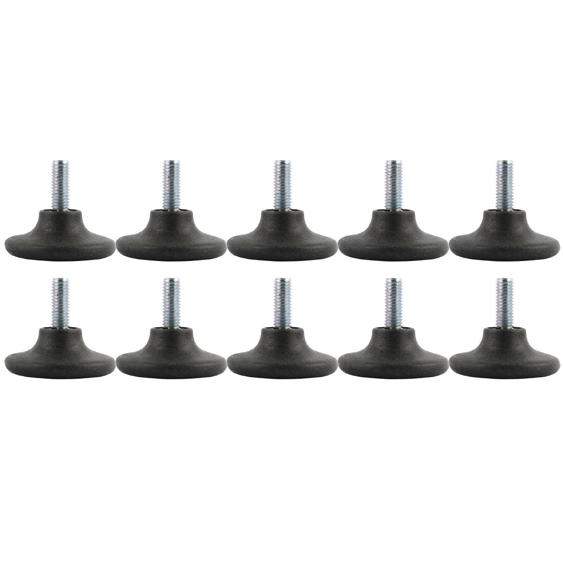 uxcell Uxcell 10 Pcs Metal 8mm Dia Threaded Rod Rounded Plastic Base Leveling Foot