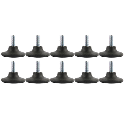 uxcell Uxcell 10 Pcs Metal 8mm Dia Threaded Rod Rounded Plastic Base Leveling Foot