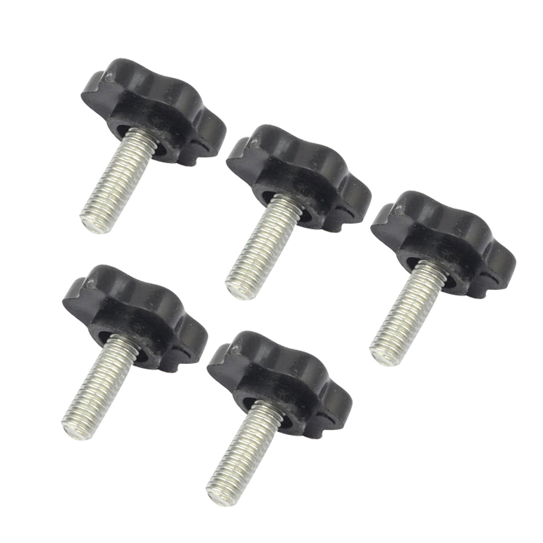 uxcell Uxcell M6 x 15mm Male Thread 25mm Star Head Dia Screw On Type Clamping Knob 5Pcs