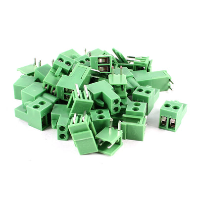 Harfington 20 Pcs 2Pin 3.96mm Spacing PCB Screw Terminal Block Connector 300V 10A AWG14-26