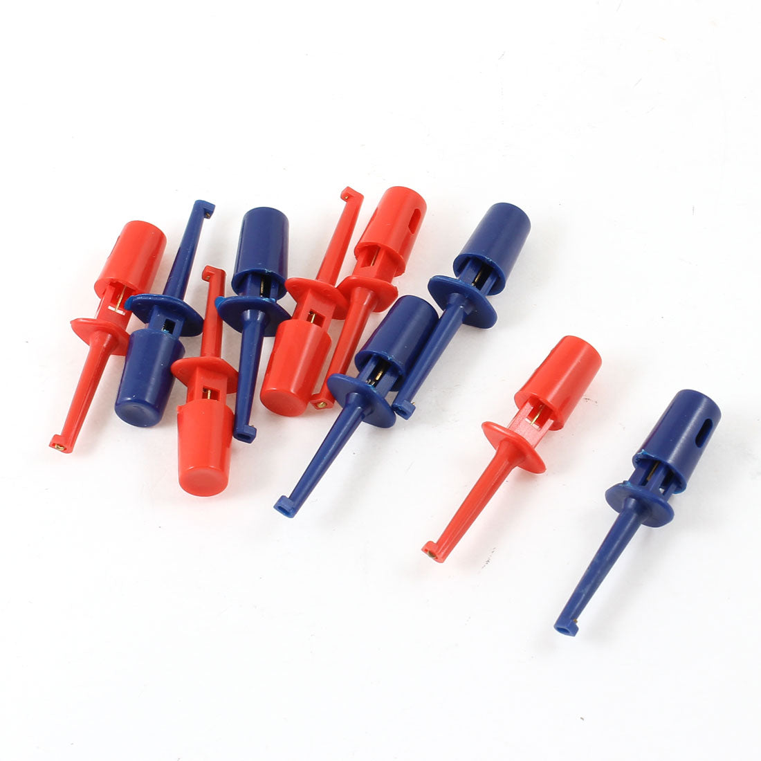 uxcell Uxcell Replacement Red Blue Plastic Electrical Testing Lead Wire Hook Clip Connector 5 Pairs