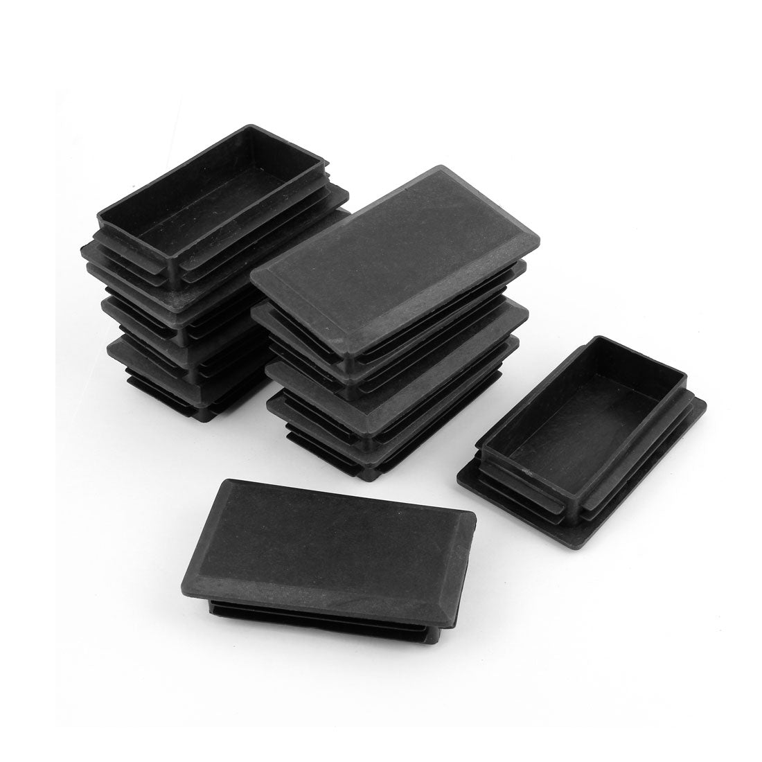 uxcell Uxcell 10 Pcs Black Plastic Blanking End Tube Caps Inserts Bung Rectangle 57mm x 100mm