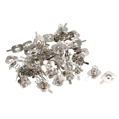 uxcell Uxcell 30 Pairs Metal AA Battery Spring Contact Plate Silver Tone