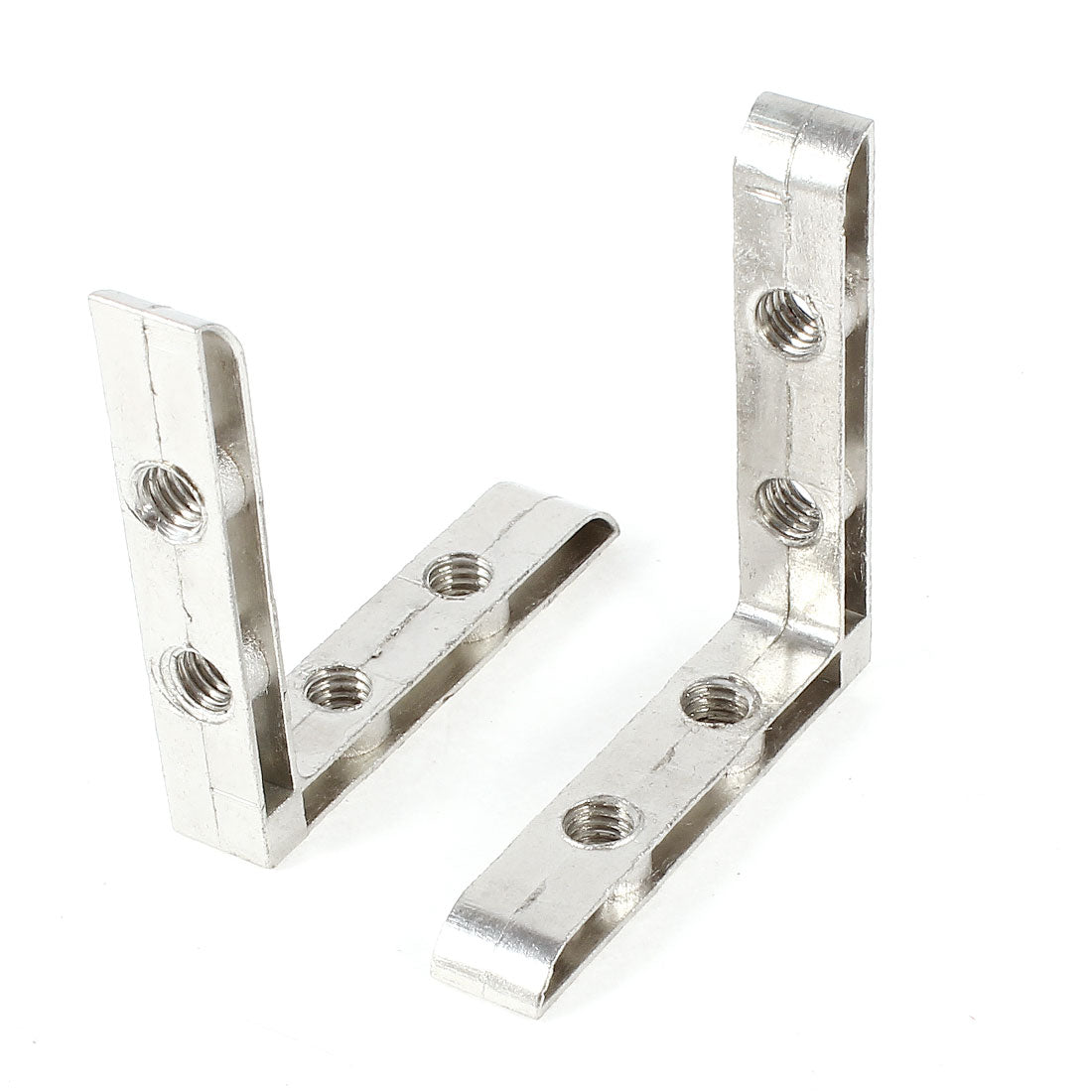 uxcell Uxcell 50mmx50mmx10mm Silver Tone Metal Right Angle Corner Bracket 2 Pcs