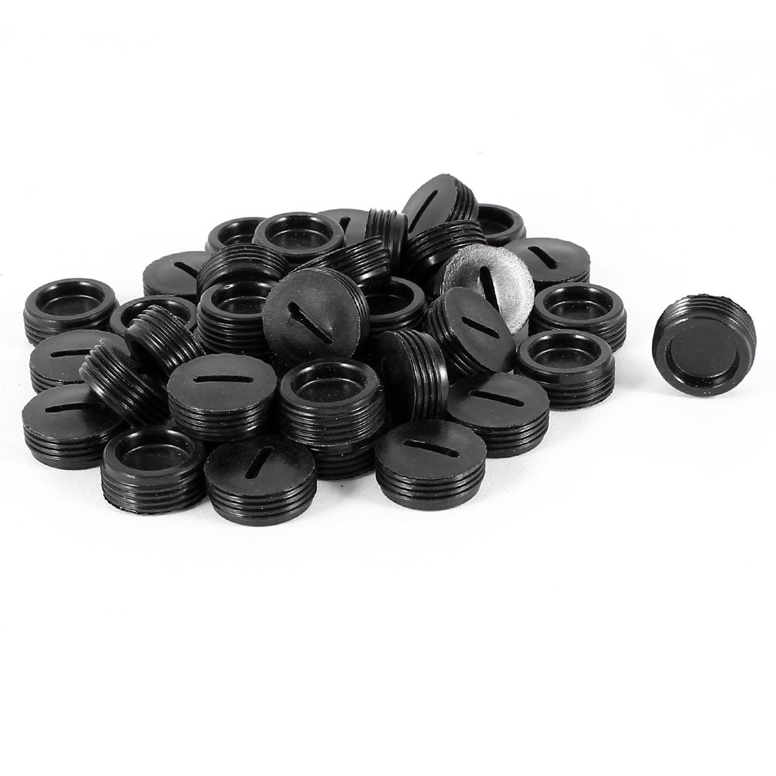 uxcell Uxcell 40 Pcs 5.5mm High 14.5mm Dia External Screw Slotted Top Plastic Motor Carbon Brush Holder Cap Cover