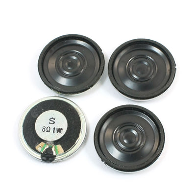 uxcell Uxcell 4Pcs 1Watt 8 Ohm 28mm Dia Metal Shell Internal Magnet Mini DVD EVD Speaker Loudspeaker Amplifier Replacement