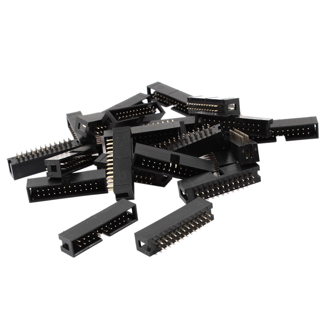 Harfington 25Pcs DC3-24P 2x12 Terminals 2.54mm Pitch Straight Connector IDC Box Headerss