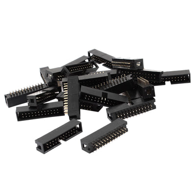 Harfington 25Pcs DC3-24P 2x12 Terminals 2.54mm Pitch Straight Connector IDC Box Headerss