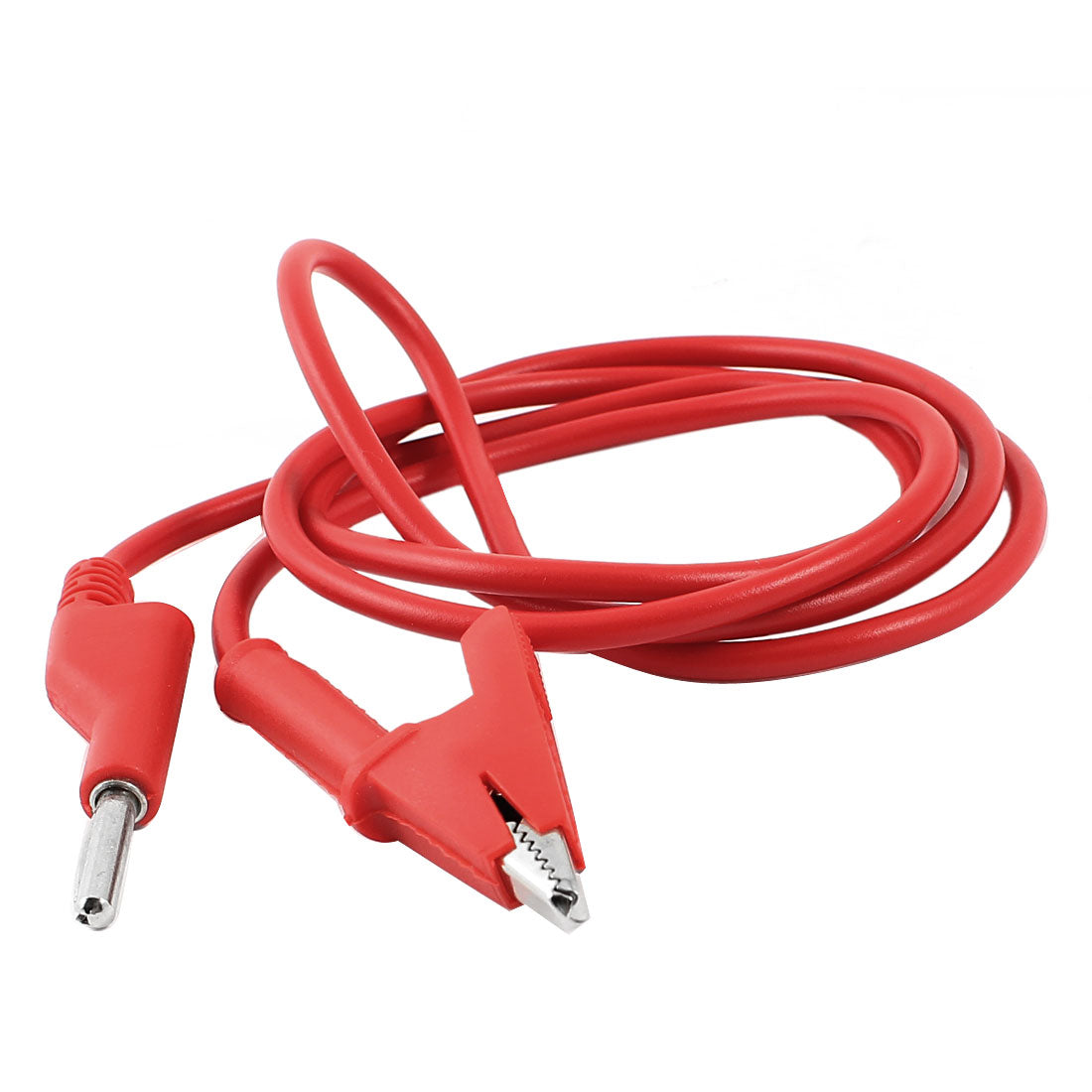uxcell Uxcell Red Multimeter 4mm Banana Connect to Alligator Clip Test Probe Cable 1M Long