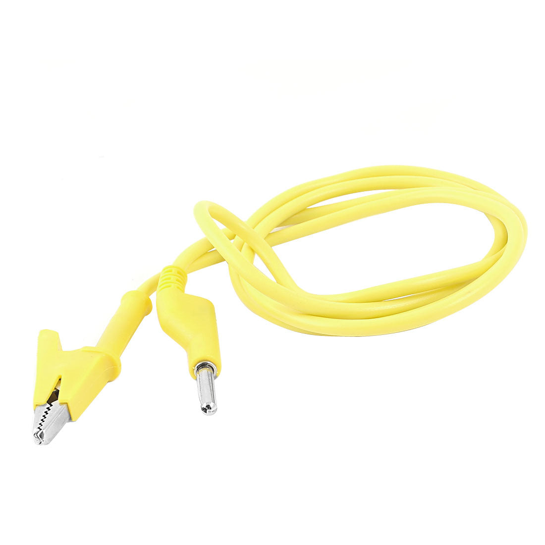 uxcell Uxcell Yellow Multimeter 4mm Banana Connect to Alligator Clip Test Probe Cable 1M Long