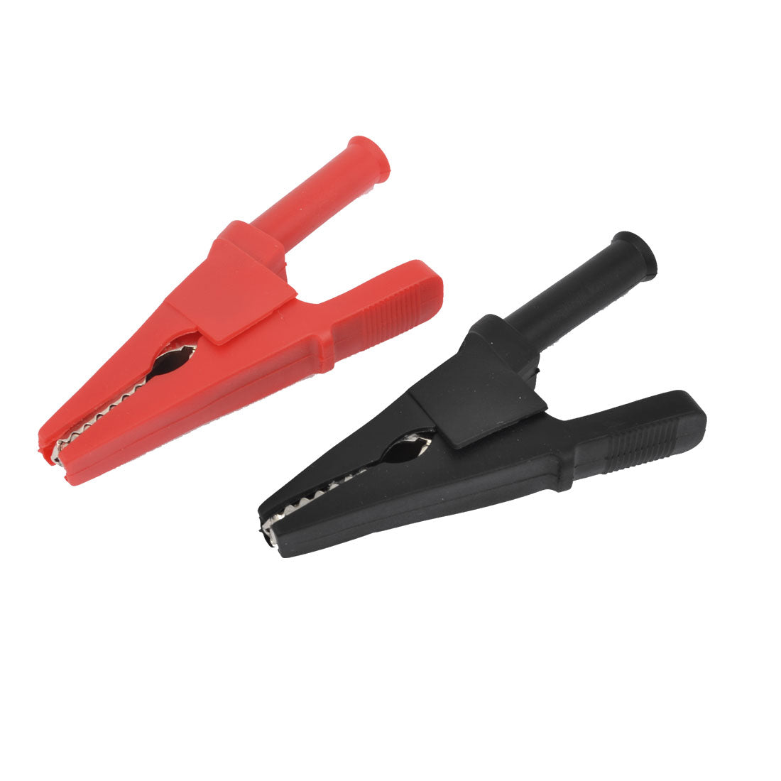 Harfington 2 Pcs 83mm Long Red Black Plastic Test Lead Crocodile Clamps Alligator Clips