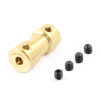 Harfington Uxcell RC Airplane Helicopter 3mm to 4mm Brass Joint Motor Shaft Coupling Coupler Connector