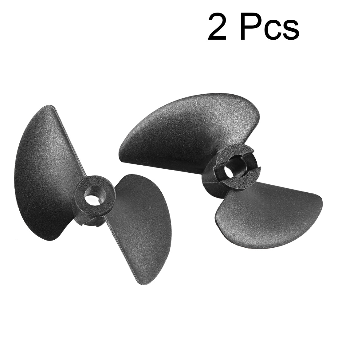 uxcell Uxcell RC Boat Propeller 4.76mm Shaft 2 Vanes 47mm 1.4 P/D Fan Shape Plastic Black CW Rotating Propeller Props for RC Boat, 2pcs