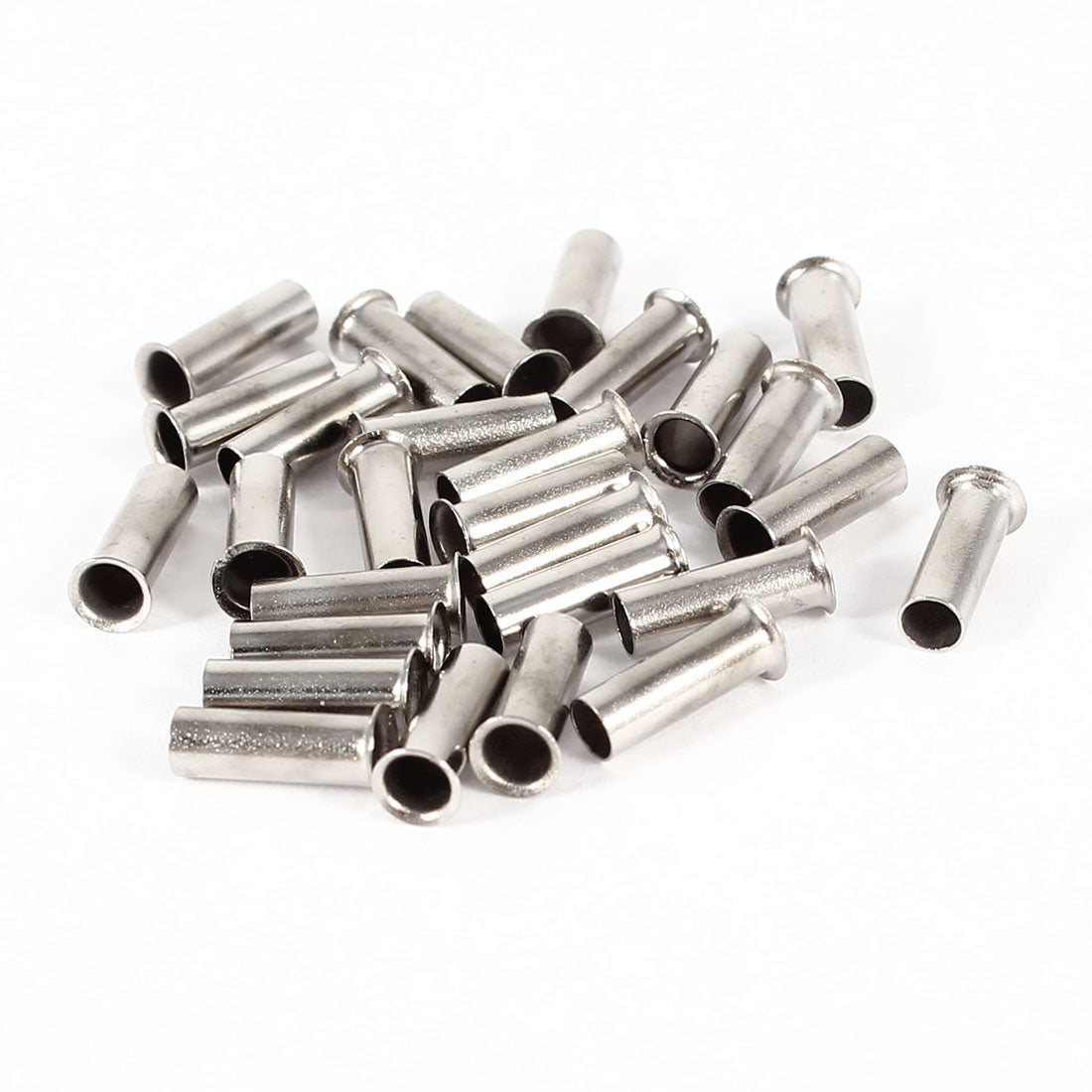uxcell Uxcell 30 Pieces Silver Tone EN2508 Copper A.W.G 14 8mmx3mm Non-Insulated Wire Ferrules