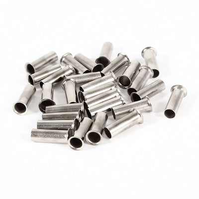 uxcell Uxcell 30 Pieces Silver Tone EN2508 Copper A.W.G 14 8mmx3mm Non-Insulated Wire Ferrules