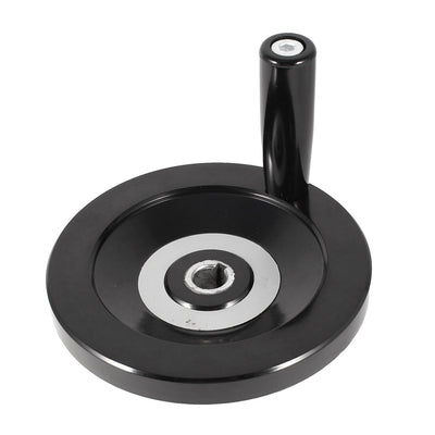 uxcell Uxcell Replacement 16mm x 155mm Hand Wheel w Removable Revolving Handle Black