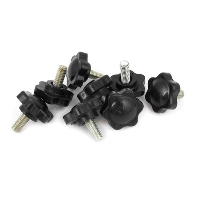 uxcell Uxcell 8pcs Black Plastic 25mm Head Diameter Star Clamping Knobs M6 x 12mm