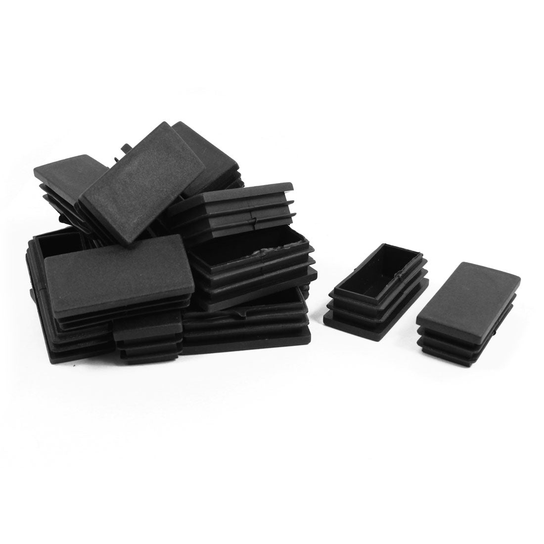 uxcell Uxcell 20 Pcs Black Plastic Rectangular Tube Inserts End Blanking Cap 25mm x 50mm