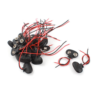 uxcell Uxcell 20Pcs 10cm Wire Cable 9V 9 Volt Battery Clip Connector Lead T Type