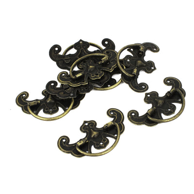 Harfington Uxcell 8pcs Hardware Home Cabinet Door Bat Design Pull Handle Grip Bronze Tone
