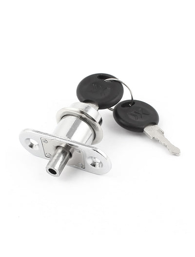 Harfington Uxcell Metal Sliding Door Showcase Cylinder Plunger Lock + Two Keys