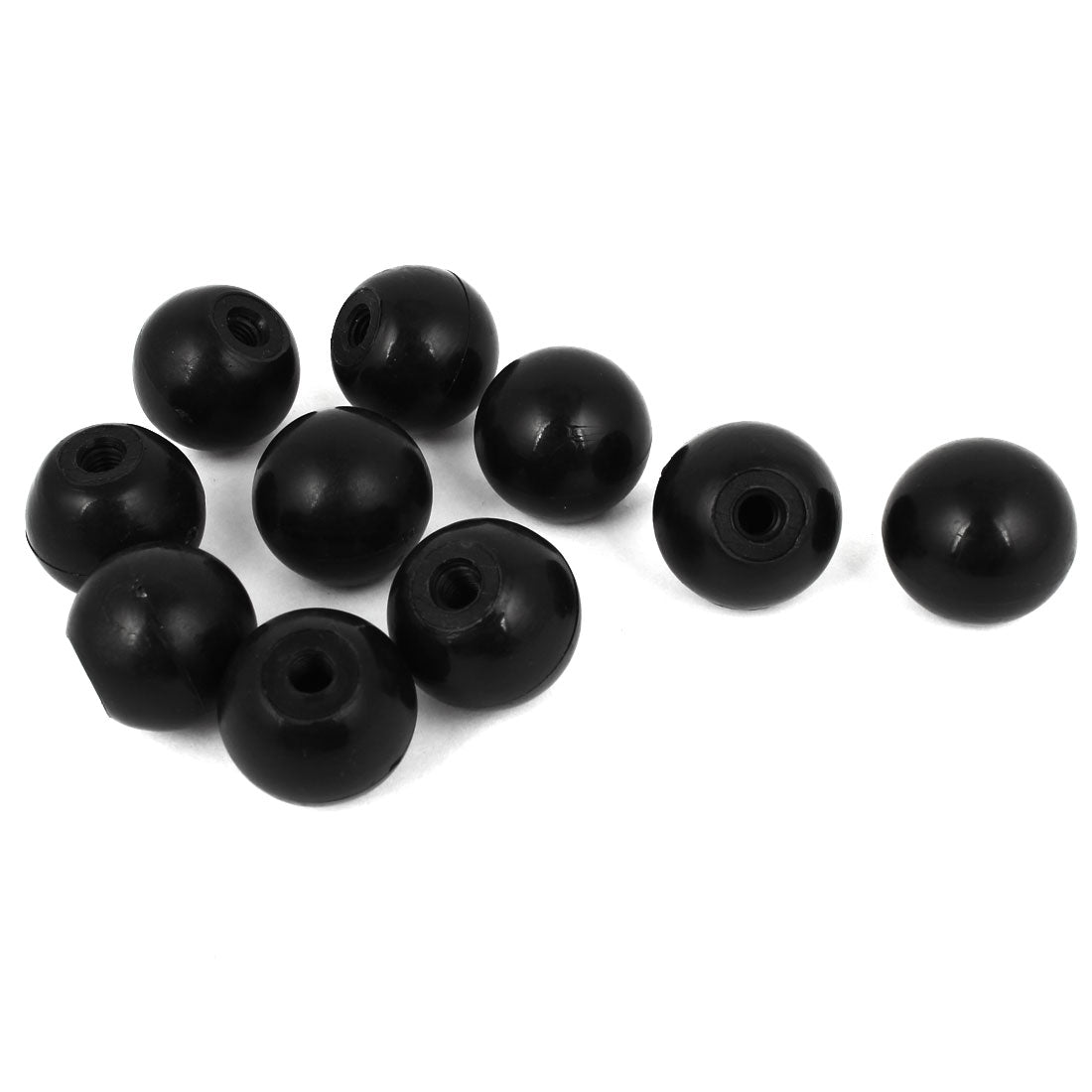 uxcell Uxcell Cupboard Wardrobe Drawer Black Plastic Round Grip Handle Pull Knobs 25mm Dia 10pcs