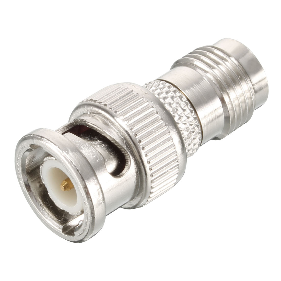 uxcell Uxcell BNC Male to TNC Female Jack M/F Straight Type Adapter Connector Metal Silver Tone