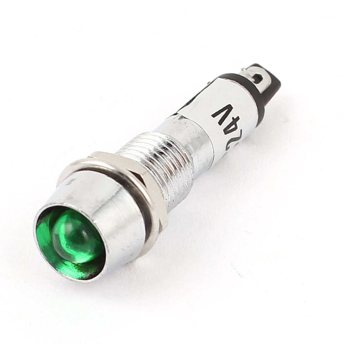 uxcell Uxcell DC 24V Metal Shell Green Signal Pilot Lamp Mini Indicator Light