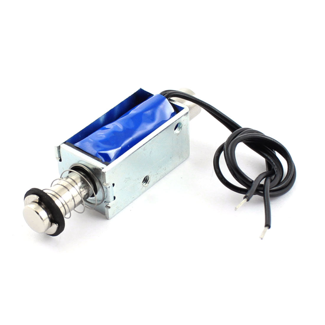 uxcell Uxcell DC 12V 1A 12W 5mm 40g Open Frame Spring Plunger Linear Motion Push Pull Type Solenoid Electromagnet Actuator
