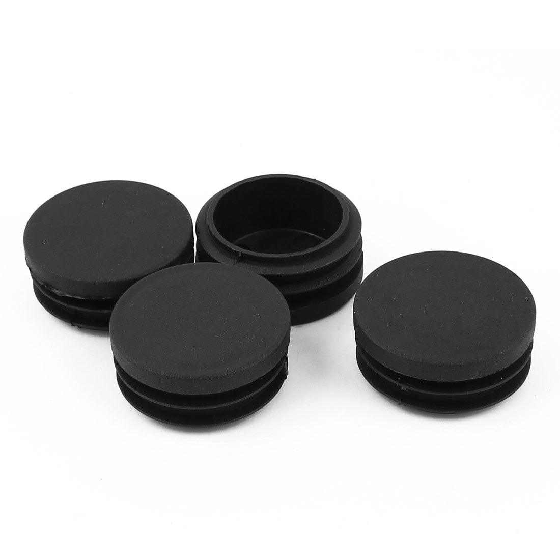 uxcell Uxcell 4 Pcs Black Plastic 1 1/2" Dia Round Tubing Tube Insert Caps Covers