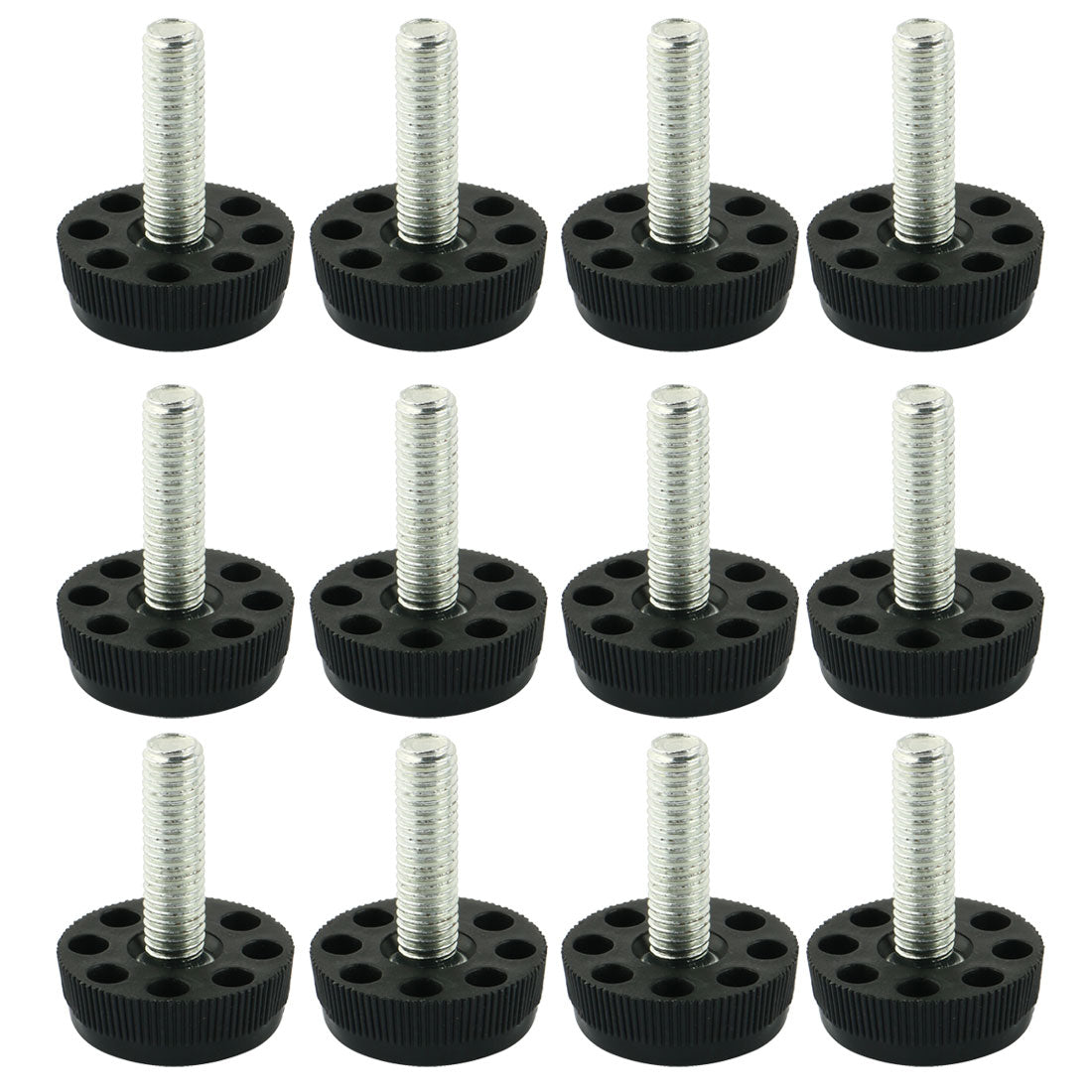 uxcell Uxcell 8mm x 30mm x 40mm Thread Furniture Glide Leveling Feet Foot Mounts 12 Pcs
