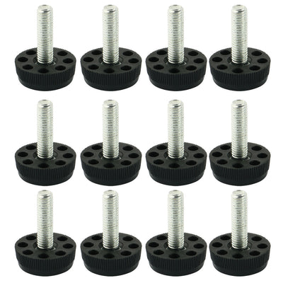 Harfington Uxcell 8mm x 30mm x 40mm Thread Furniture Glide Leveling Feet Foot Mounts 12 Pcs