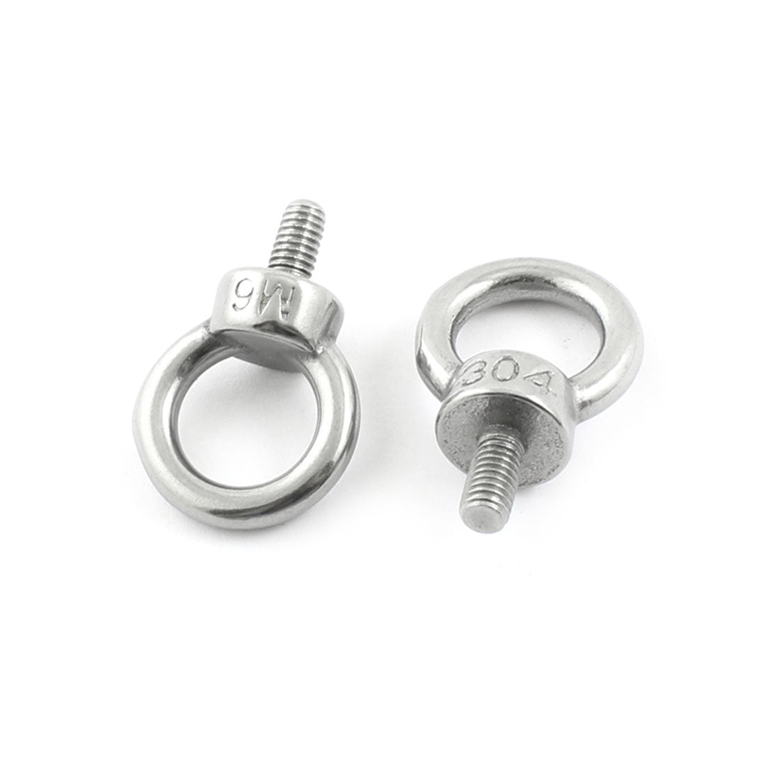 uxcell 2PCS Silver Tone Stainless Steel Wire Rope Eye Bolt 6mm Thread