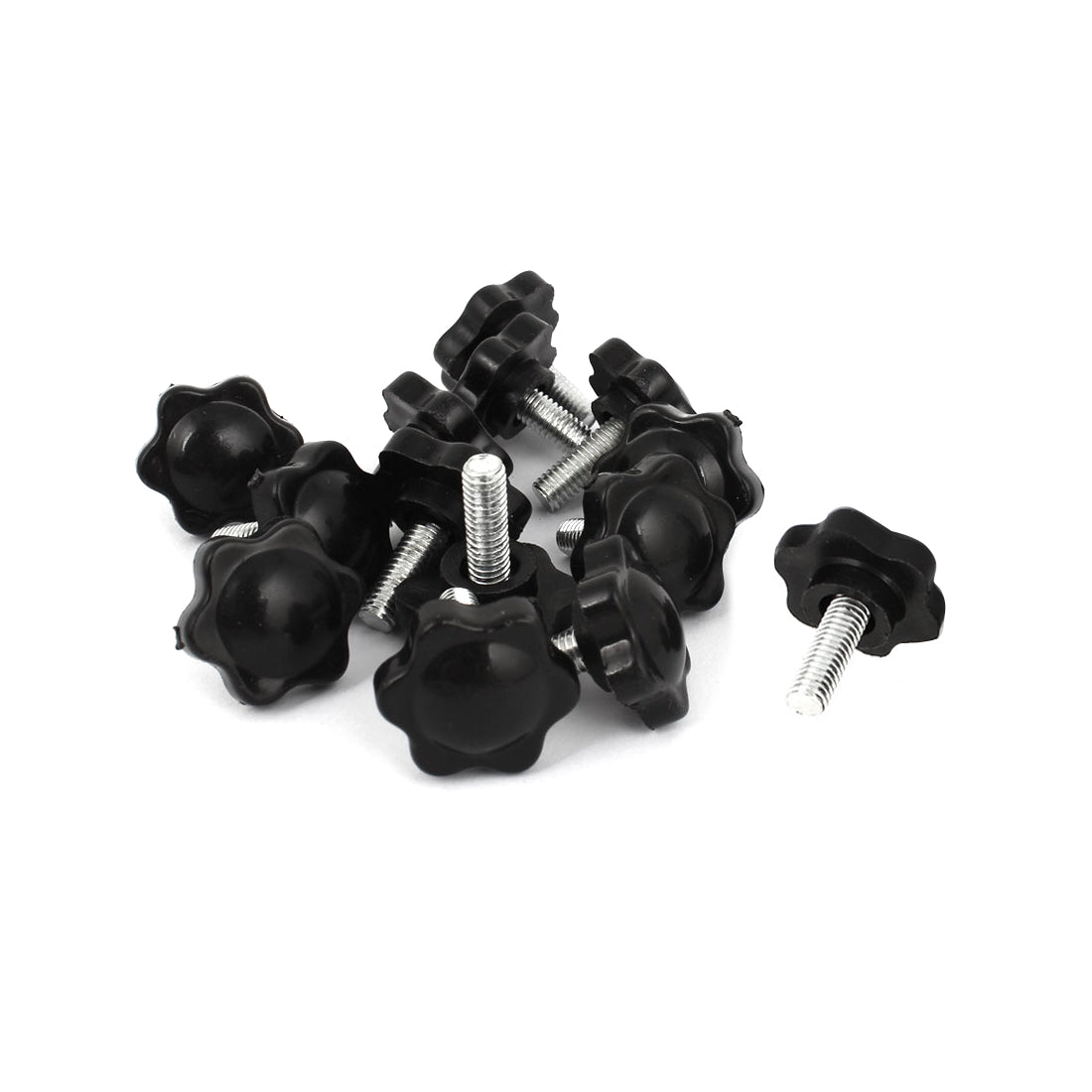 Harfington 15 Pieces Star Shaped 6mm M6 Thread Screw On Clamping Knob Black