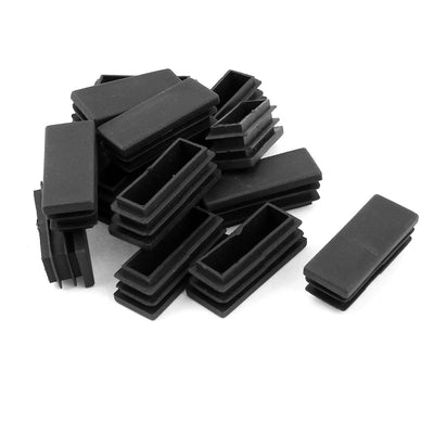 uxcell Uxcell 15PCS Black Plastic Rectangle Shape Tube Inserts End Blanking Cap 20mm x 50mm