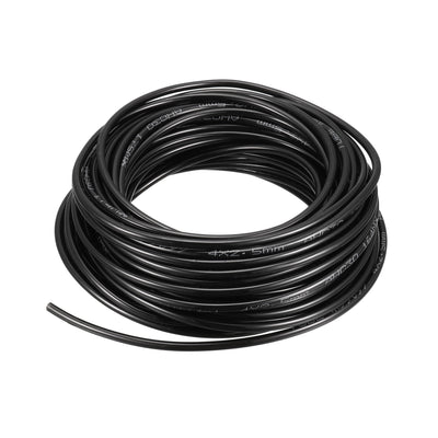 Harfington Uxcell Air Pneumatic Fitting Polyurethane Tube Black PU Hose Pipe 4mm x 2.5mm 15m 49ft