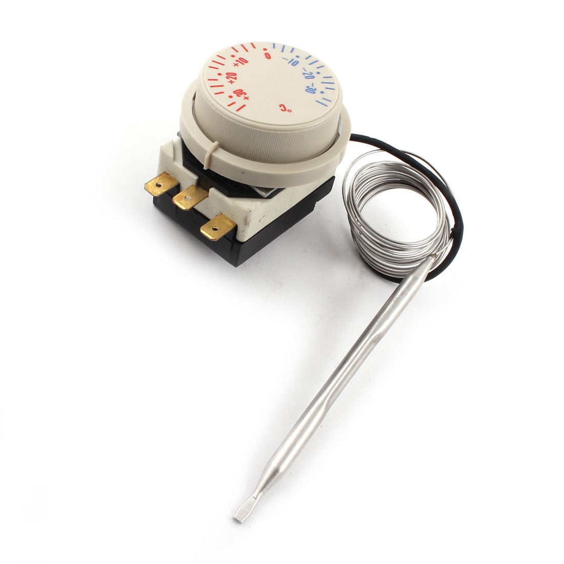 uxcell Uxcell AC 250V 16A AC380V 2A Adjustable Dial Marked -30 to 30C Temperature Switch Refrigerator Thermostat