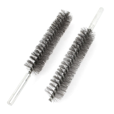 Harfington 18cm Length 25mm Diameter Stainless Steel Wire Tube Cleaning Brush 2 Pcs
