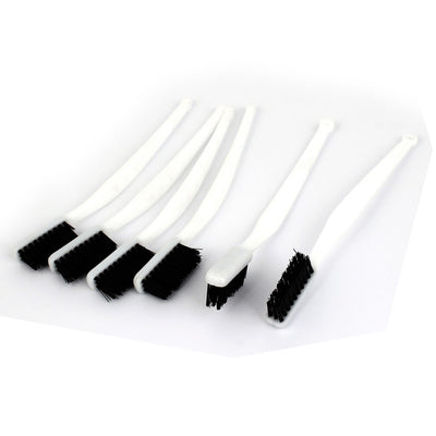 Harfington 18cm Length White Plastic Handle Nylon Wire Cleaning Brush 6 Pcs