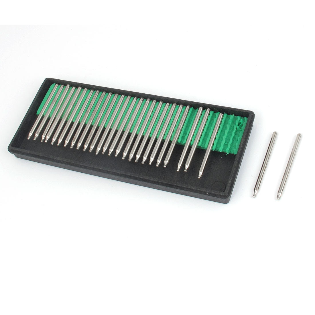 Harfington 27Pcs 18# Silver Tone Alloy Shank 3mm Dia Ball Shaped Diamond Head Mounted Griding Point Grinder