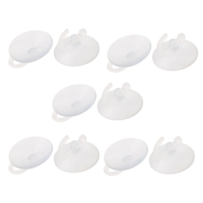 Harfington Uxcell Home Bathroom Clear PVC 30mm Dia Sucker Suction Cup Hook 10Pcs for Hat Coat Towel