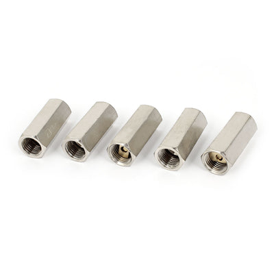 uxcell Uxcell 5Pcs 1/4BSP Female Thread Water Air Pneumatic Non-Return Straight Single One Way Check Valve