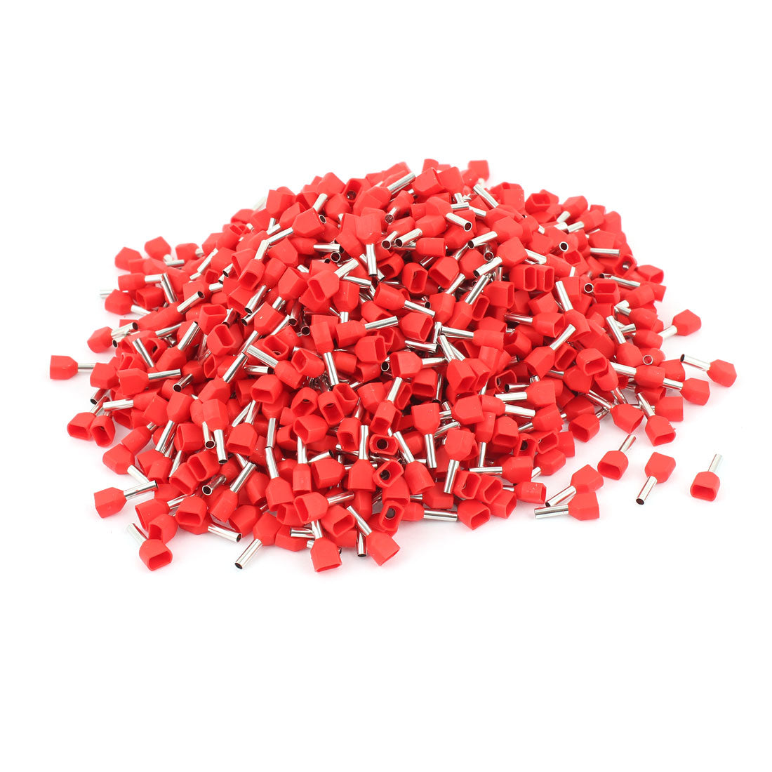 uxcell Uxcell 1000pcs Electrical 2x18 AWG Twin Wire Insulated Ferrule Terminal TE1008